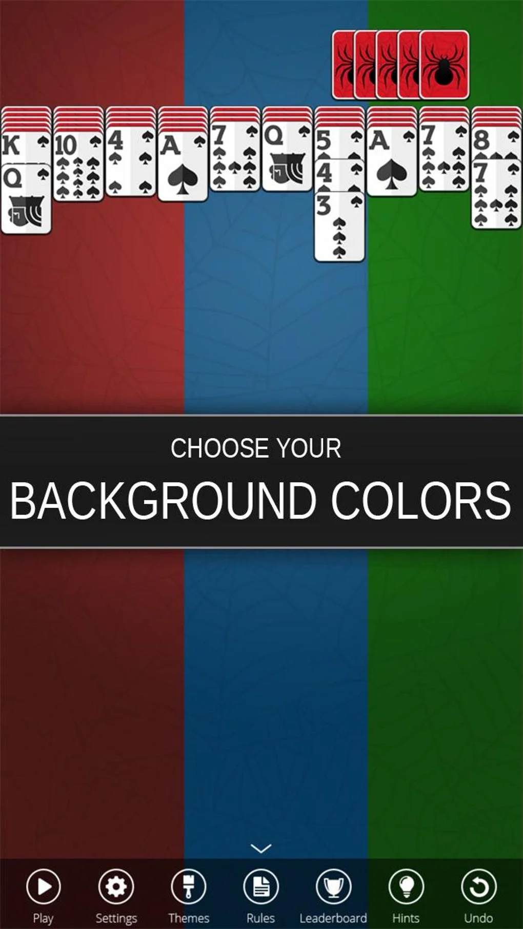 Spider solitaire with hints